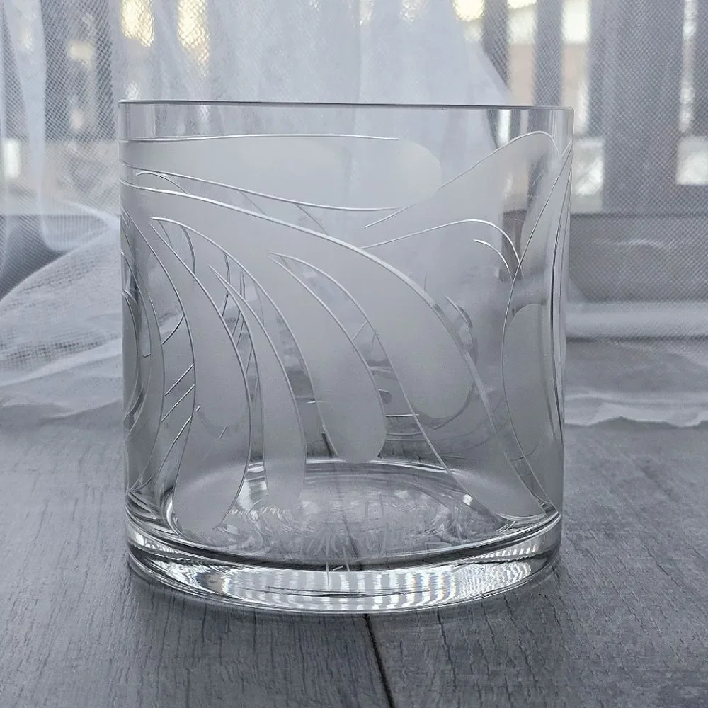 Rosenthal Studio Line Vase Etched Frosted Crystal by Bjorn Wiinblad Germany